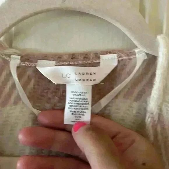 LC Lauren Conrad Fringe Buffalo Check Ruana - Picture 2 of 3